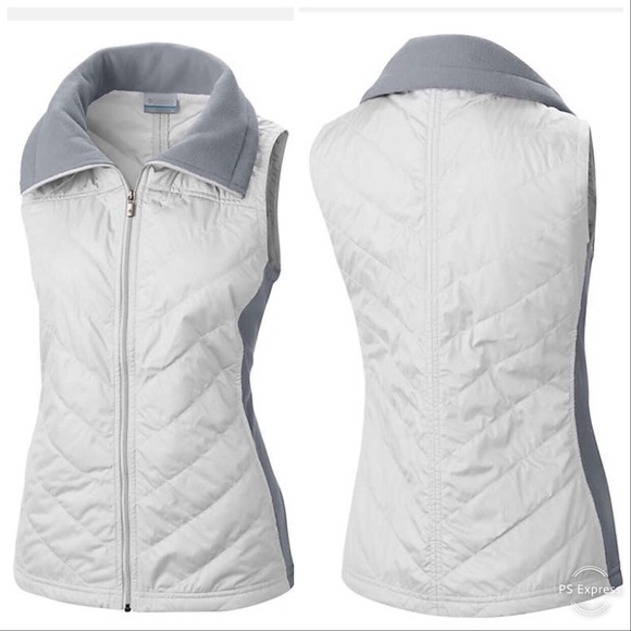 Columbia Jackets & Blazers - Columbia White & Blue Quilted Zipper Vest Size S